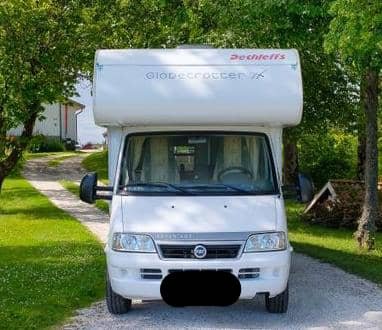 Prix : 12000€ ! 6 places ,   FIAT 2.3 127 CH Dethleffs ADVANTAGE , année : 2006 , kilométrage : 134500 km , diesel , 6 places , 6 couchages , panneaux solaires , test d’étanchéité ok , porte vélo ,
