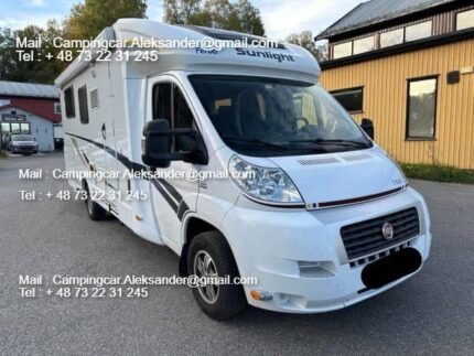 Prix : 17500€  FIAT 2.3 150 CH Sunlight T69 , année : 2012 , kilométrage : 76224 Km , 4 places , 4 couchages, permis B , panneaux solaires 