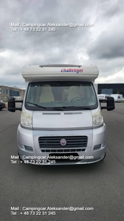 Prix : 15000€  FIAT 2.3 131 CH Challenger Mageo 118, Queenbed , année : 2010 , kilométrage : 94000 Km , diesel , 4 places , 4 couchages , permis B , test d’étanchéité ok , porte vélo