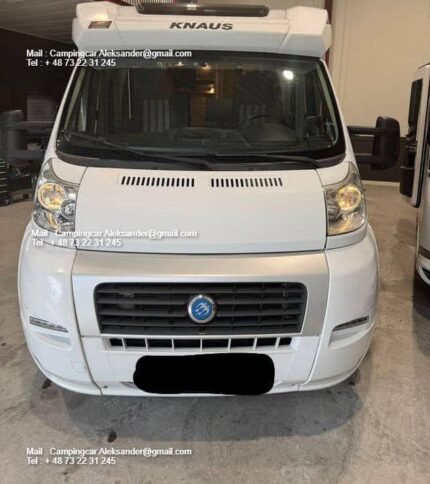 Prix : 17500€  FIAT 2.3 131 CH Knaus R16 Sky Ti , manuelle , diesel, kilométrage : 41200 km , 4 places , couchages , permis B , panneaux solaires, test d’étanchéité ok, porte vélo