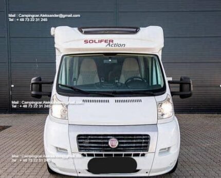 Prix : 17500€   FIAT 2.3 130 CH Solifer Action 601 - Radio/CD avec navigation - Alarme gaz NX-5 - Marchepied électrique - Porte-vélos , année : 2012 , kilométrage : 82736 km , 4 places , 4 couchages , permis B , panneaux solaires , 