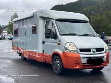 Prix : 13000€  RENAULT 2.5 115 CH Bürstner DELFIN , manuelle , diesel , kilométrage : 65282 km , année : 2006 , 4 places , 4 couchages , permis B , panneaux solaires, portes vélo , 