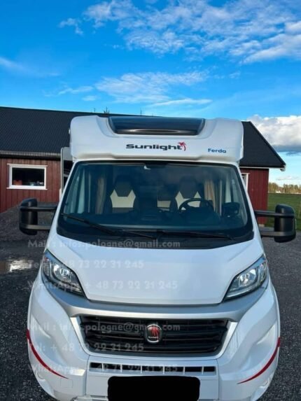 Prix : 24000€   Fiat 2.3 150CH Ducato Sunlight T69L, année : 2017, kilométrage : 43 529 km , Diesel, manuelle, 4 places , 4 couchages , 3 500 kg , permis B , panneau solaire , porte vélos , test d’étanchéité ok