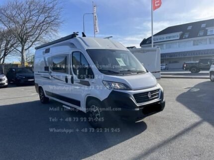 Prix : 25000€   Fiat 2.3 131CH Roller Team Livingstone , année : 2019 , kilométrage : 32 000 km , Diesel, manuelle , 4 places , 3 couchages , 3 500 kg , permis B , panneau solaire , porte vélos , test d’étanchéité ok, 