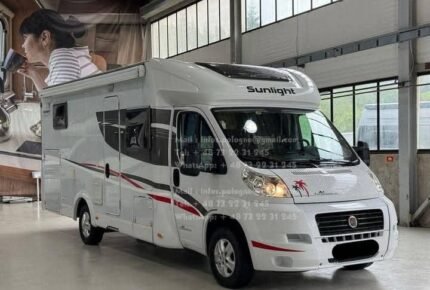 Prix : 16000€  FIAT 2.3 131CH Sunlight T 67/T 448 , année : 2014, kilométrage : 85 337 km , diesel , manuelle , 4 places , 4 couchages , 3 495 kg , permis B , porte vélos, panneau solaire , test d’étanchéité ok