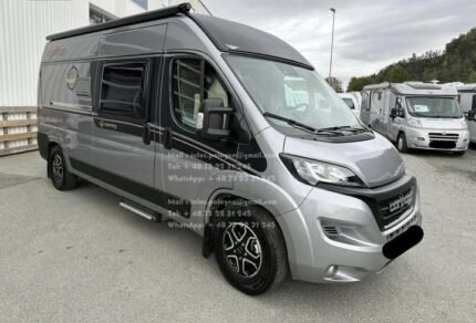 Prix : 37000€    Fiat 2.2 180CH Carthago 600 DB charming GT , automatique, diesel , année : 2023 , kilométrage : 50 km , 3 500 Kg , permis B , 4 places , 4 couchages, panneaux solaires , test d’étanchéité ok