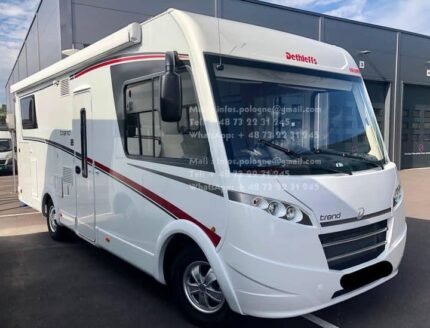 Prix : 30000€     Fiat 2.3 150CH Dethleffs Trend i7057 EB, automatique, diesel , année : 2017 , kilométrage : 38 600 km , 3 499 Kg , permis C , 4 places , 5 couchages, panneaux solaires , porte vélos , test d’étanchéité ok ,  